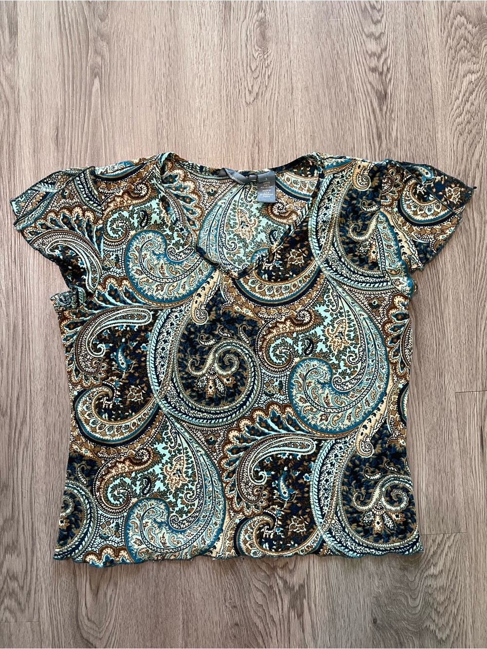 Vtg Y2K Hilliard and Hanson paisley whimsy fairy top